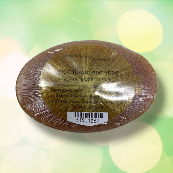 NEW Bath & Body Works Pleasures Rice Flower & Shea Glycerin Soap Bar 4 oz Rare - Picture 1 of 3